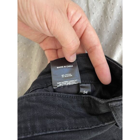 WELL KNOWN Dean Street Jeans Men Jet Black SZ 34 Stretch Distressed MSRP $200 - Picture 11 of 12